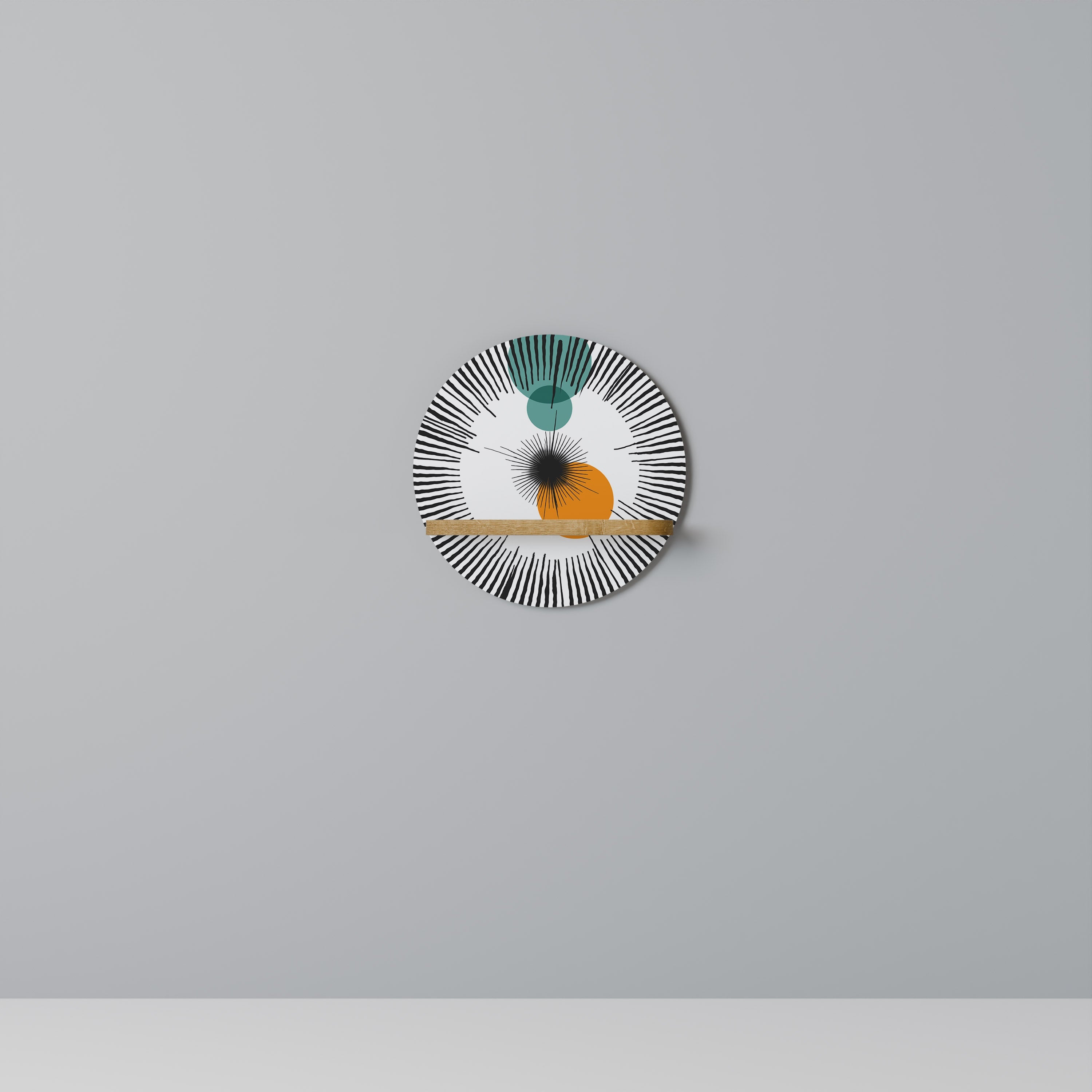 CHROMALINE CREATION Prateleira Redonda Decorativa em Efeito Carvalho