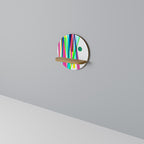 WHIMSY NEON Prateleira Redonda Decorativa em Efeito Carvalho