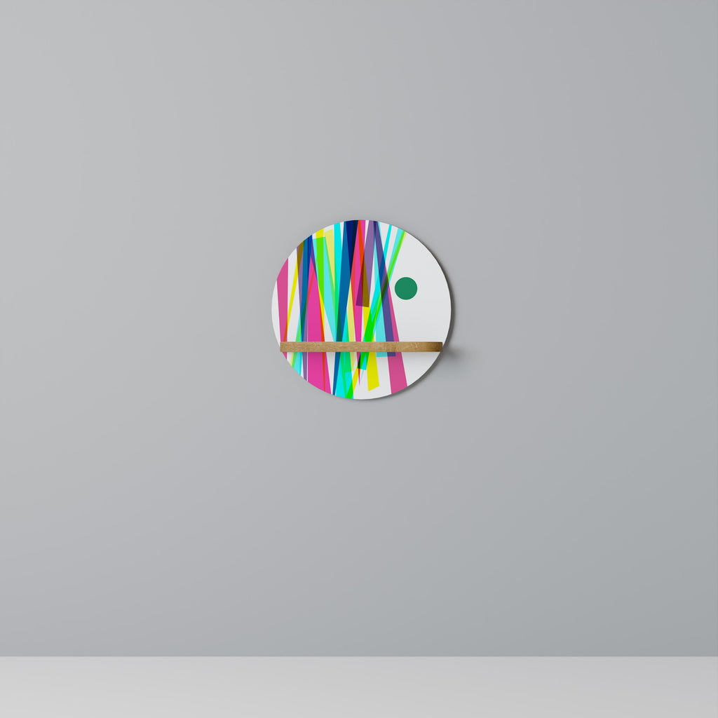 WHIMSY NEON Prateleira Redonda Decorativa em Efeito Carvalho