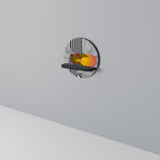 WHIMSICAL WAVES Prateleira Redonda Decorativa em Acabamento Preto