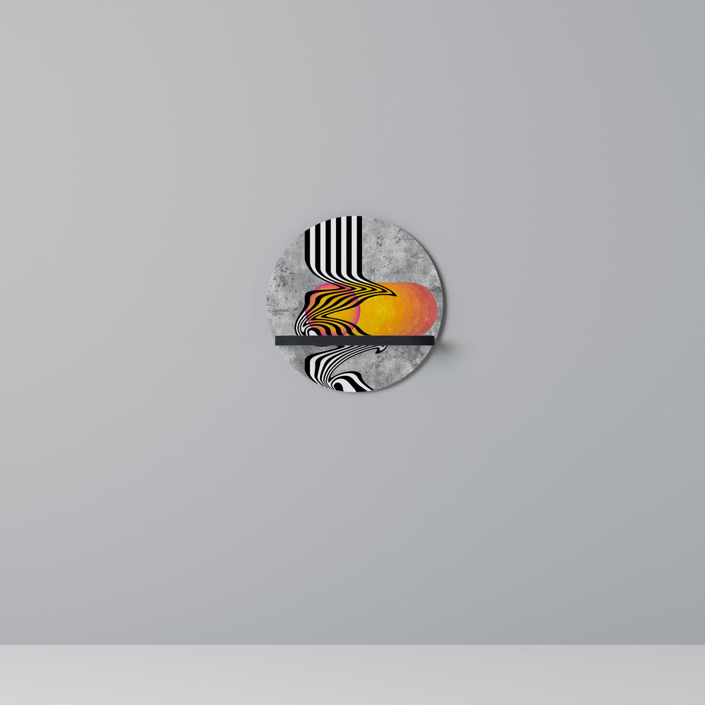 WHIMSICAL WAVES Prateleira Redonda Decorativa em Acabamento Preto