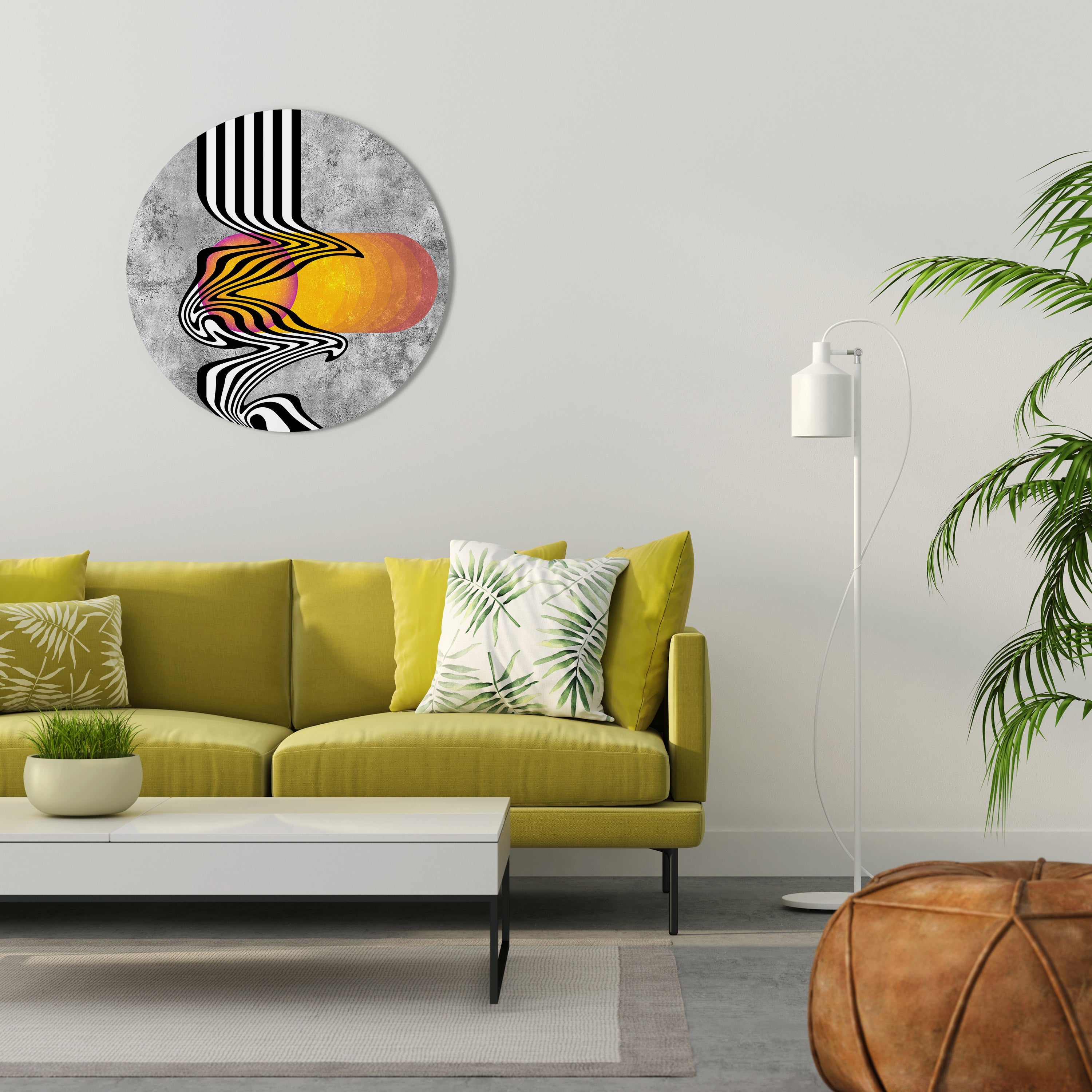 WHIMSICAL WAVES Round Wall Art