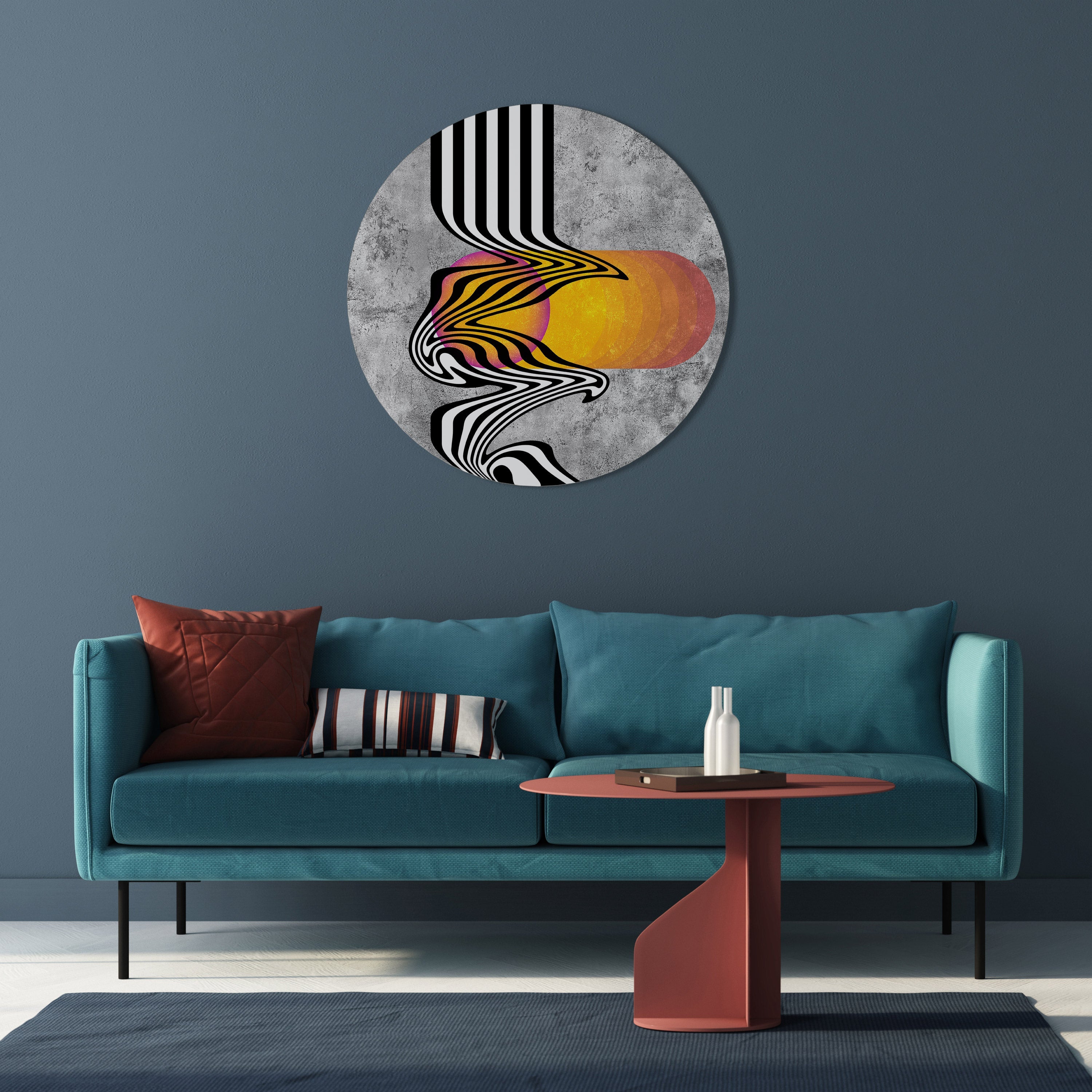 WHIMSICAL WAVES Round Wall Art