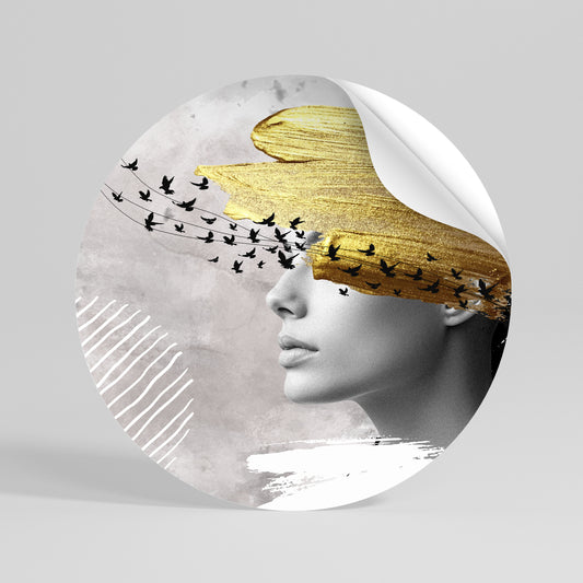 TREASURE THOUGHTS Autocolante Redondo Removível
