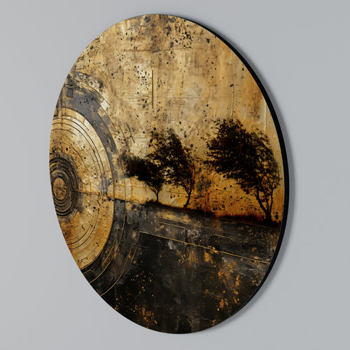 COPPERY EARTHQUAKE Arte de Parede Redonda