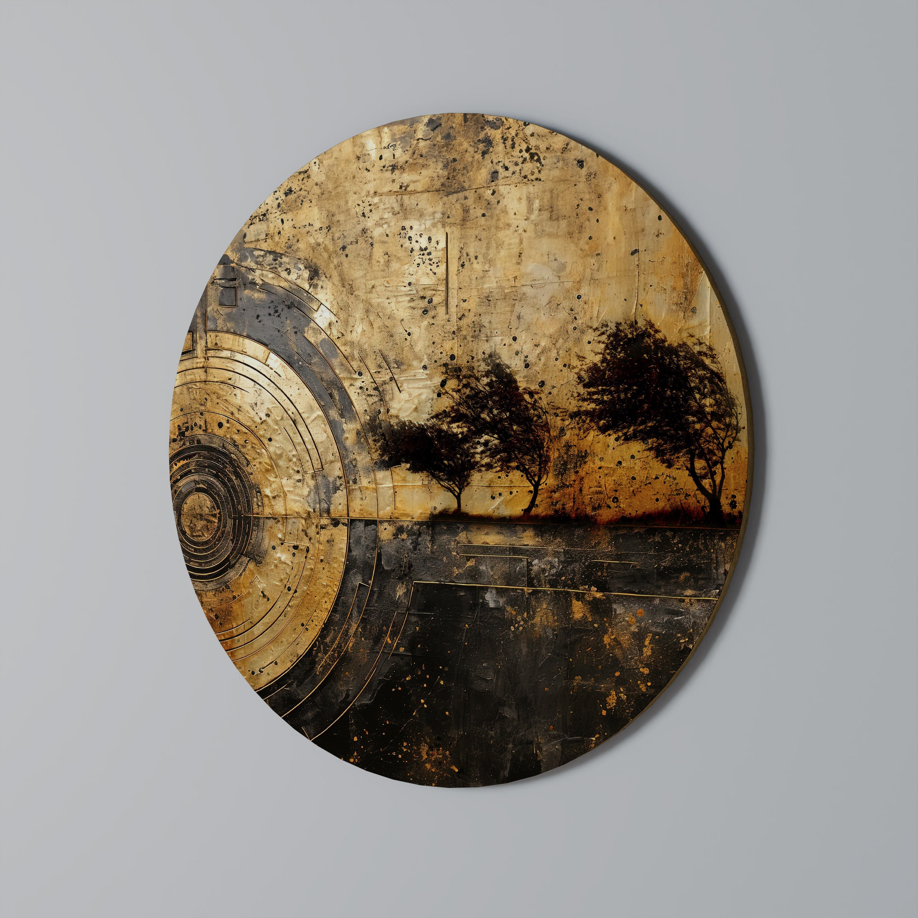 COPPERY EARTHQUAKE Quadro Redondo Decorativo