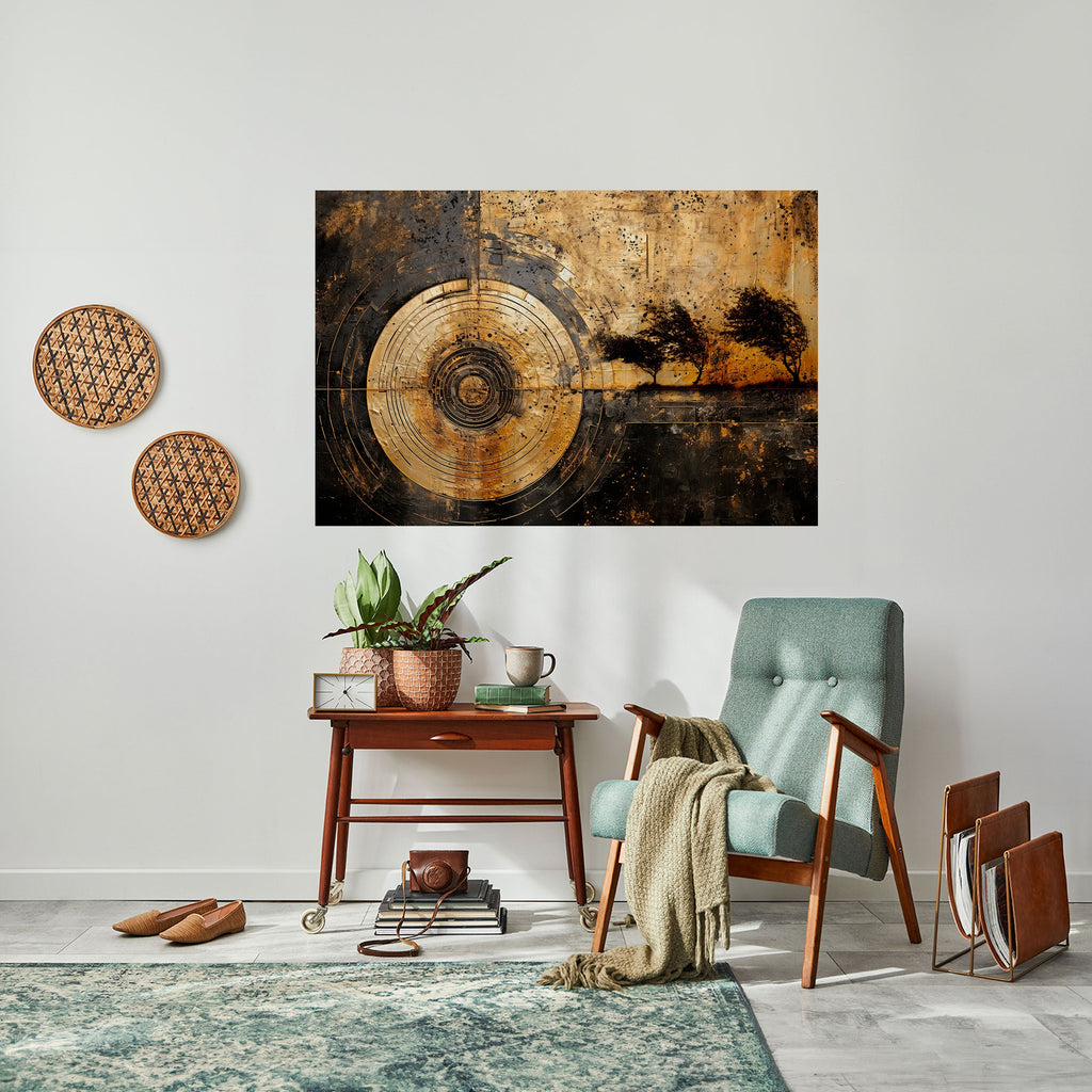 COPPERY EARTHQUAKE Peel and Stick Horizontal Poster