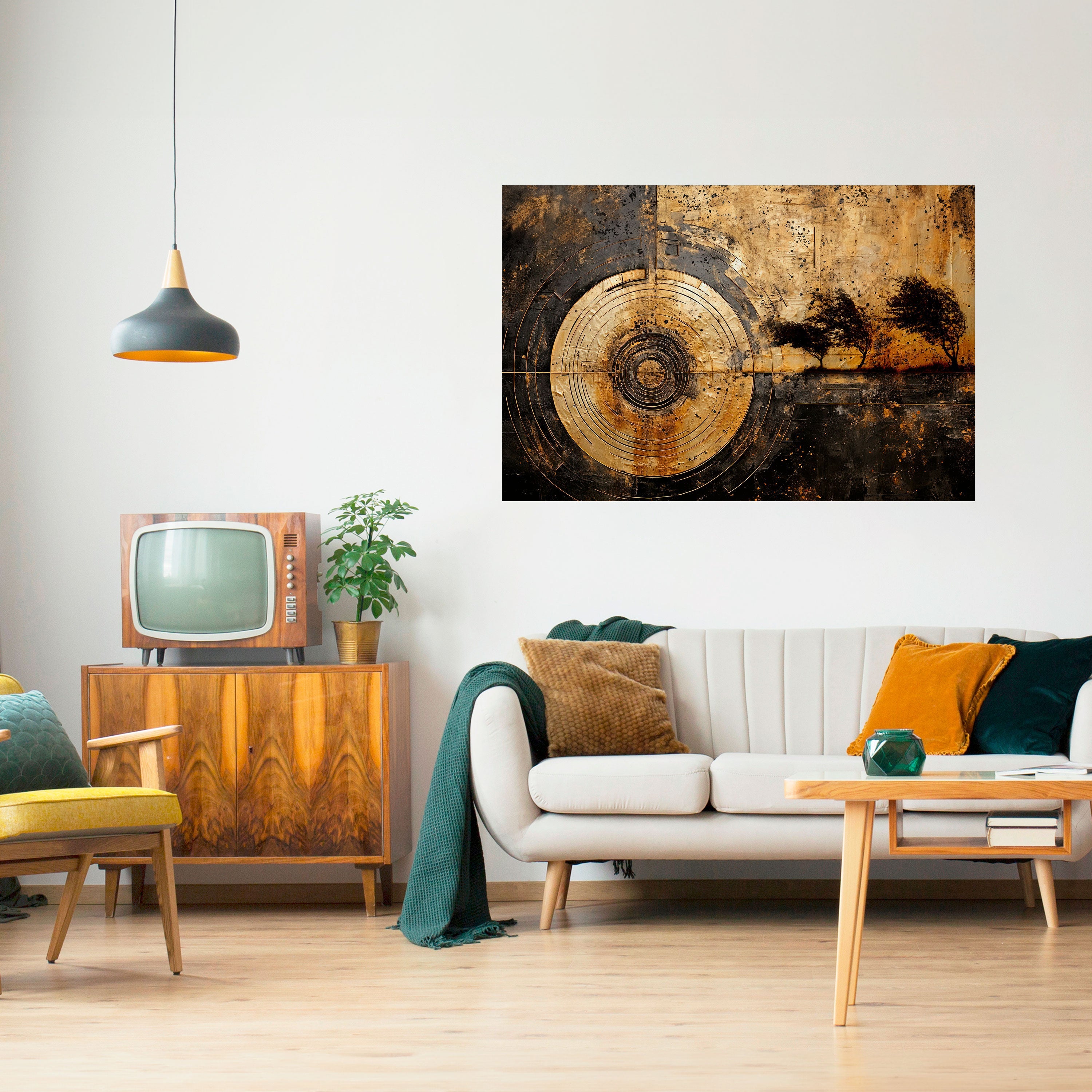 COPPERY EARTHQUAKE Peel and Stick Horizontal Poster