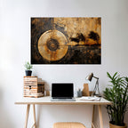 COPPERY EARTHQUAKE Peel and Stick Horizontal Poster