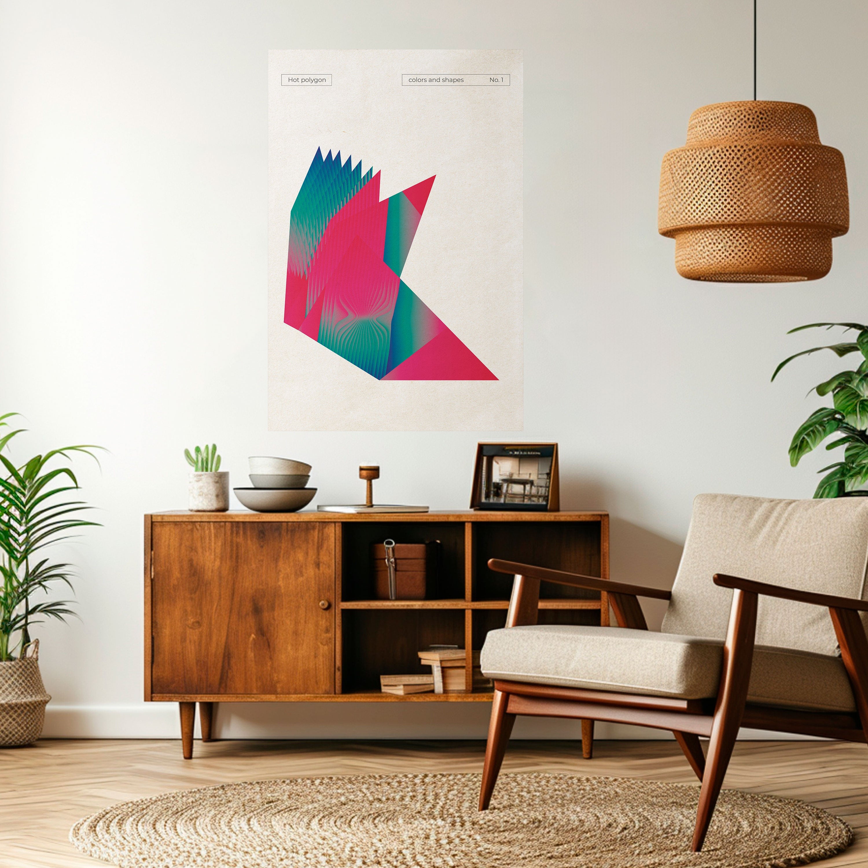 HOT POLYGON Poster Vertical Autocolante