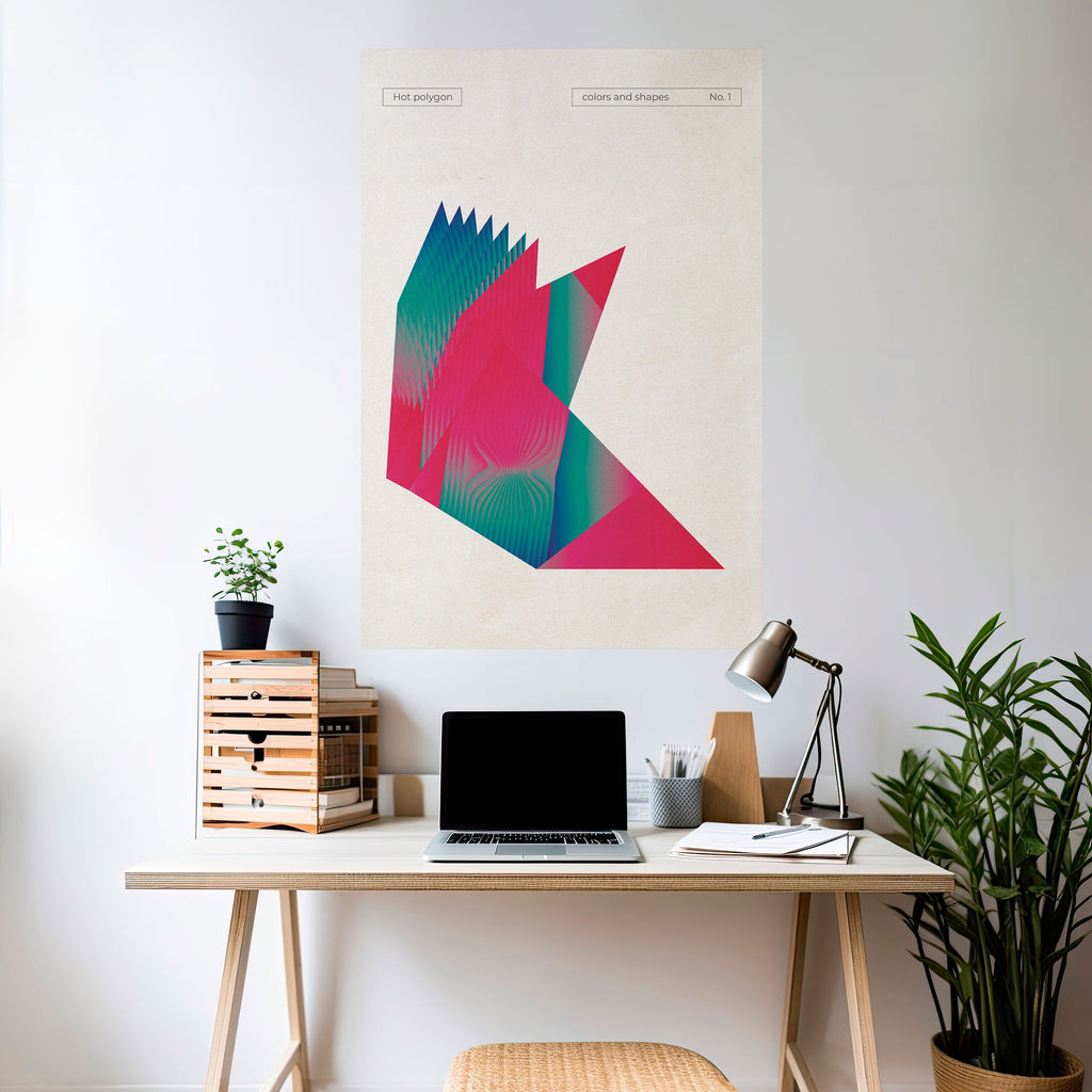 HOT POLYGON Poster Vertical Autocolante