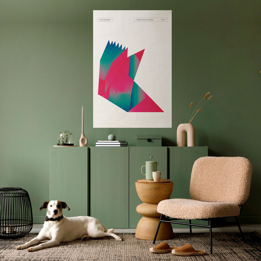 HOT POLYGON Poster Vertical Autocolante
