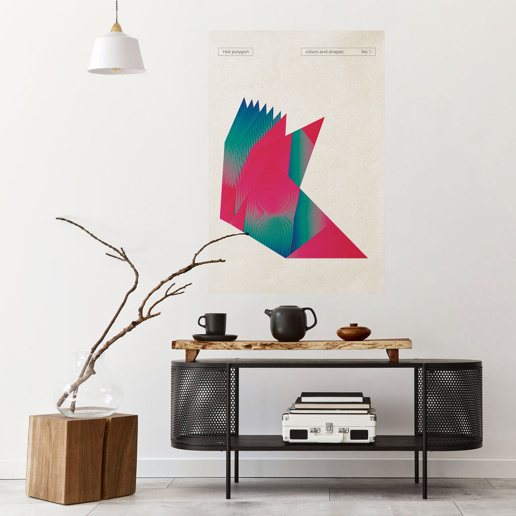 HOT POLYGON Poster Vertical Autocolante