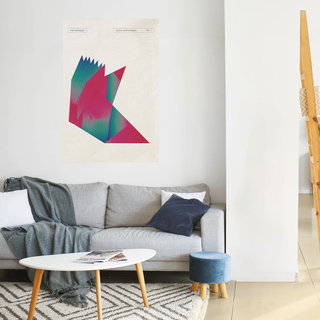 HOT POLYGON Poster Vertical Autocolante