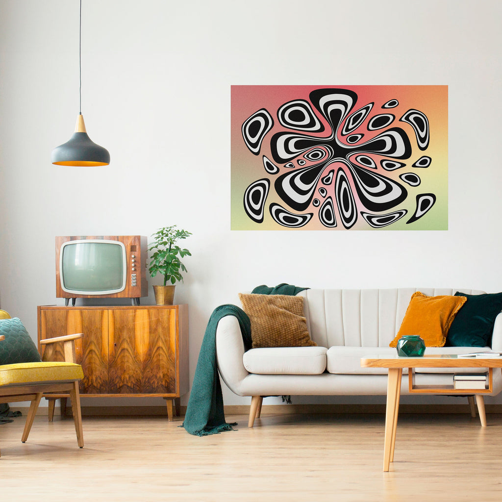 ILLUSIONARY SPLASH Peel and Stick Horizontal Poster