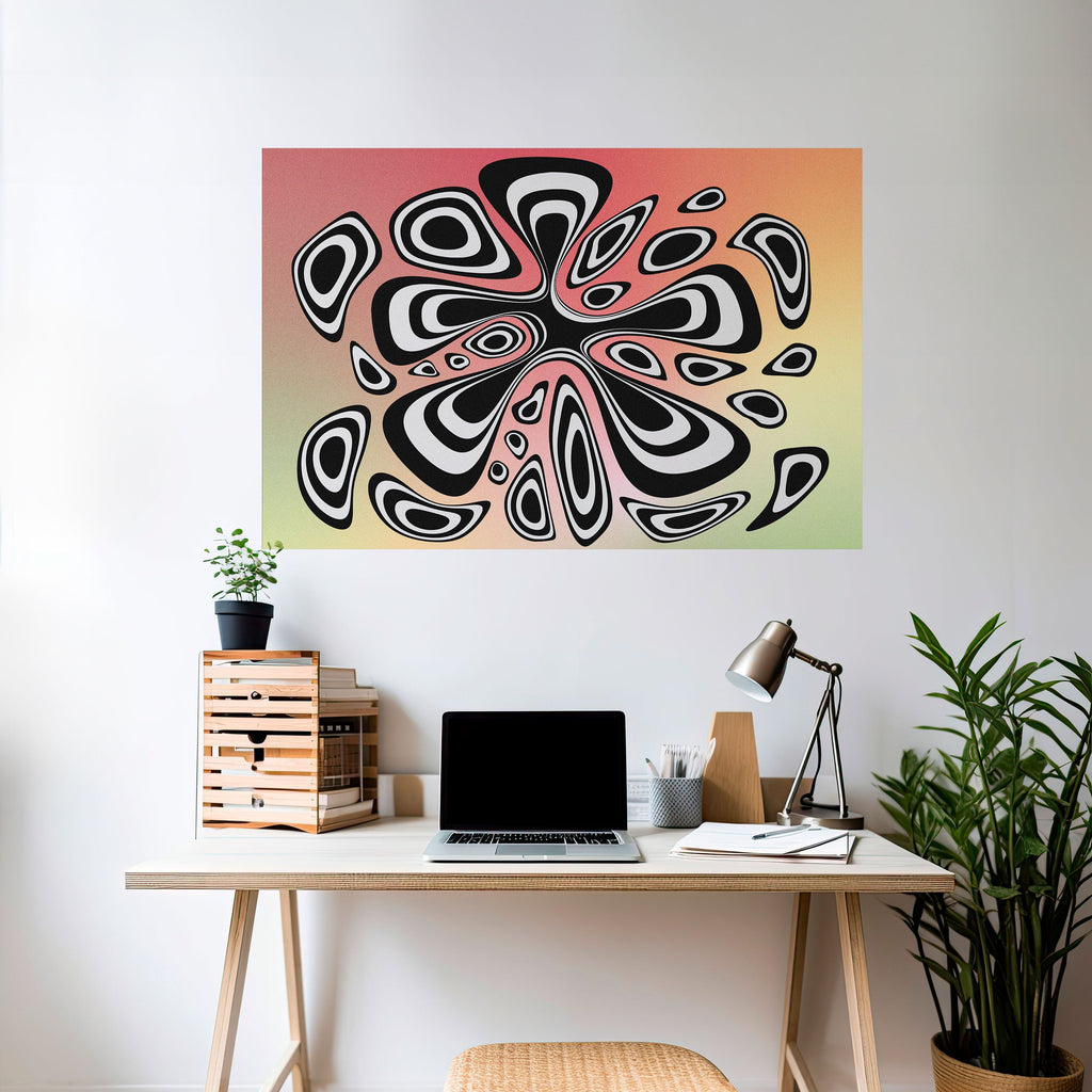 ILLUSIONARY SPLASH Peel and Stick Horizontal Poster