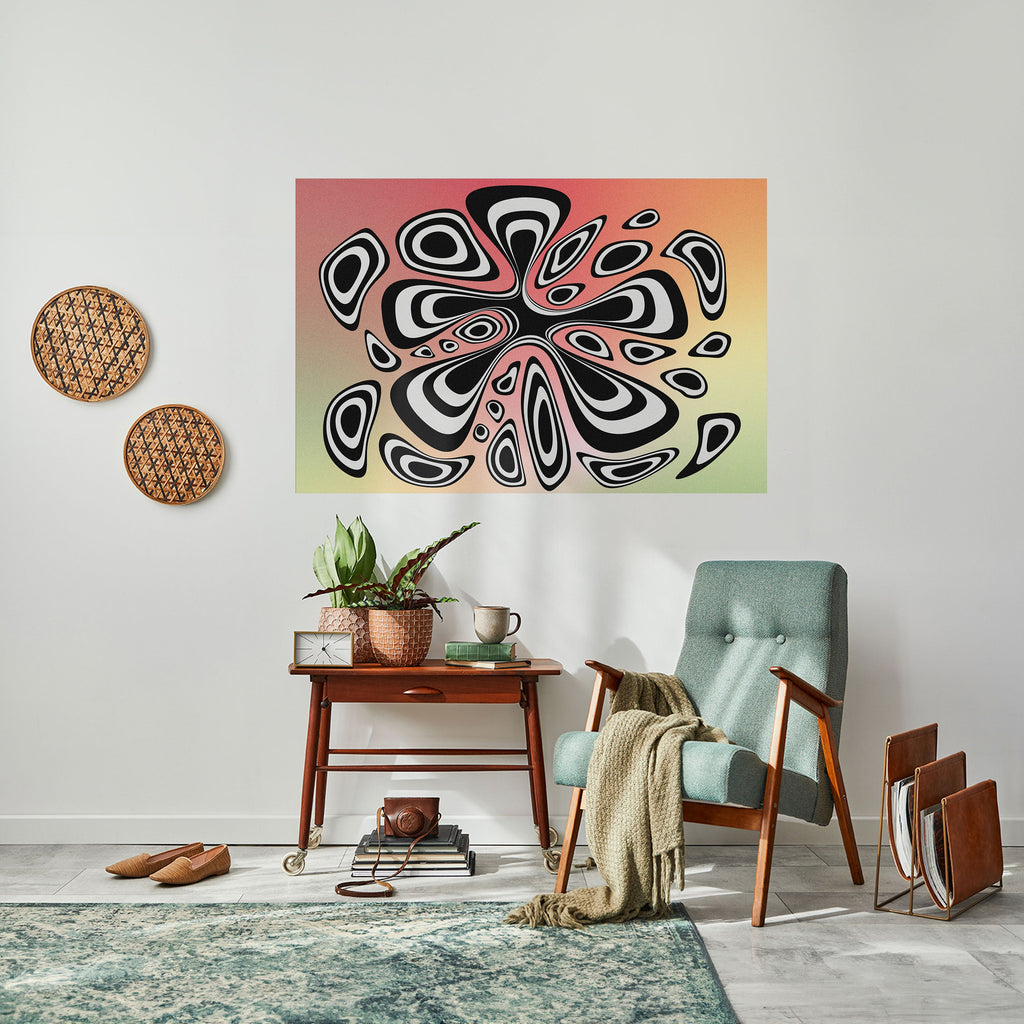 ILLUSIONARY SPLASH Peel and Stick Horizontal Poster