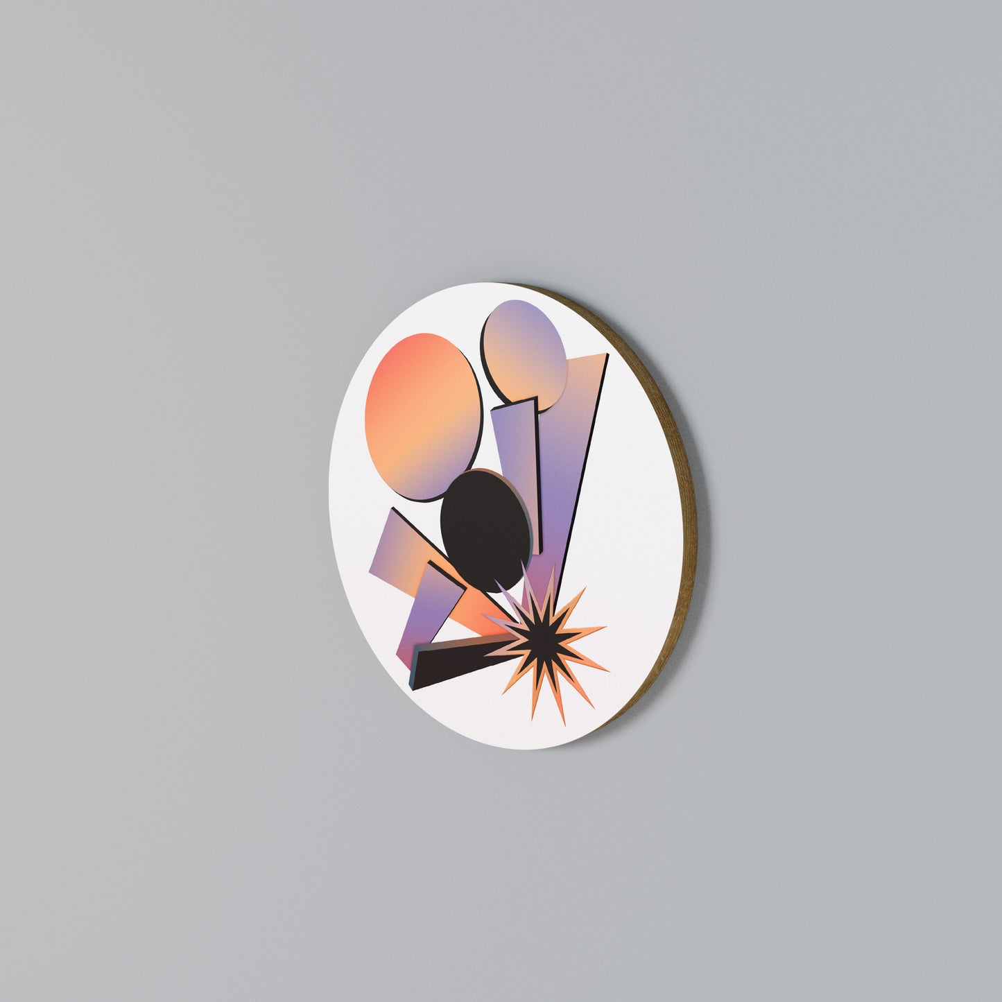 ANGULAR ARTISTRY Arte de Parede Redonda