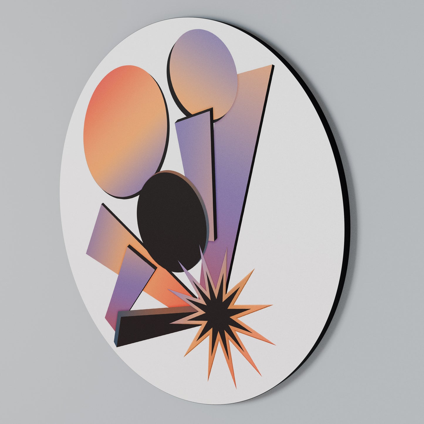 ANGULAR ARTISTRY Arte de Parede Redonda