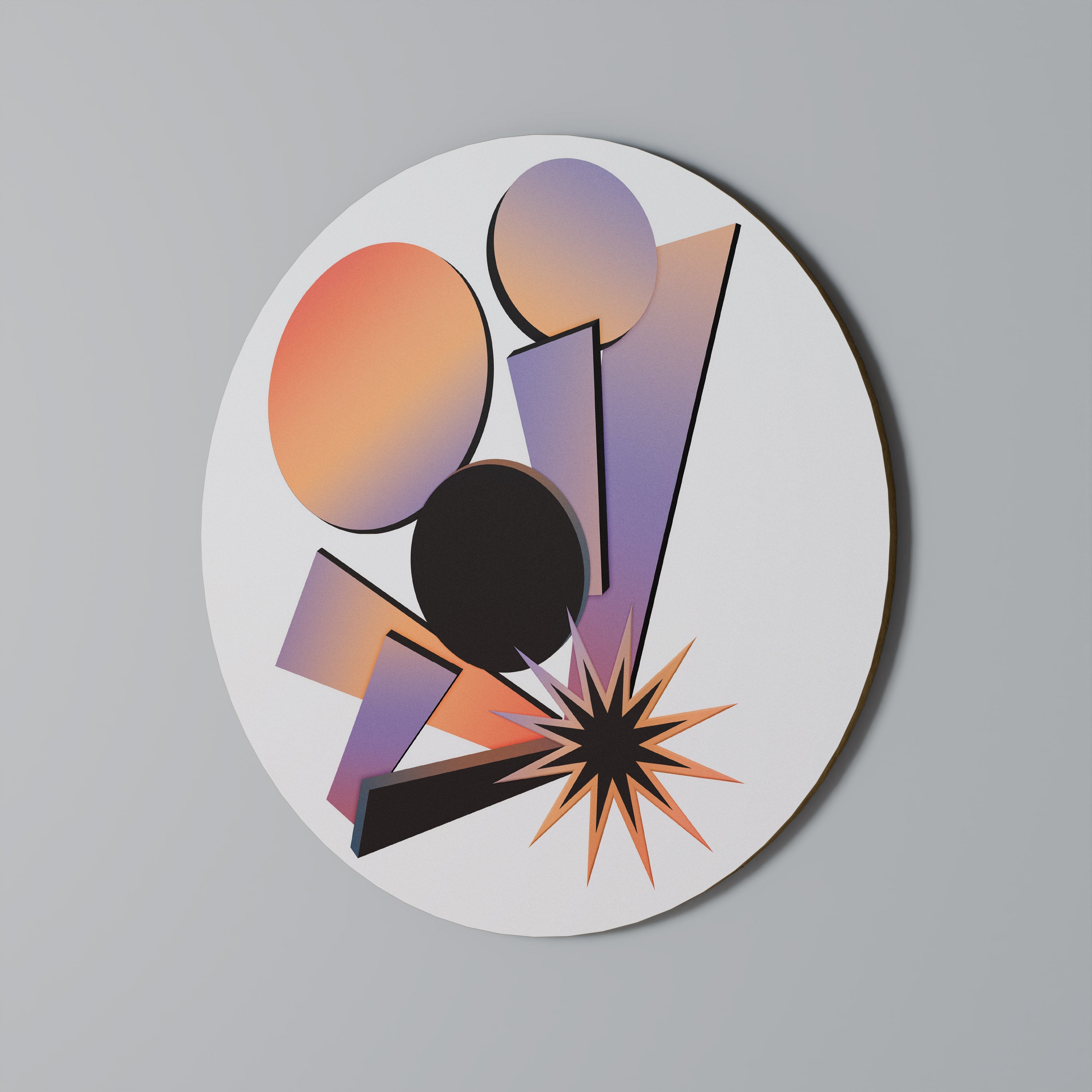 ANGULAR ARTISTRY Quadro Redondo Decorativo