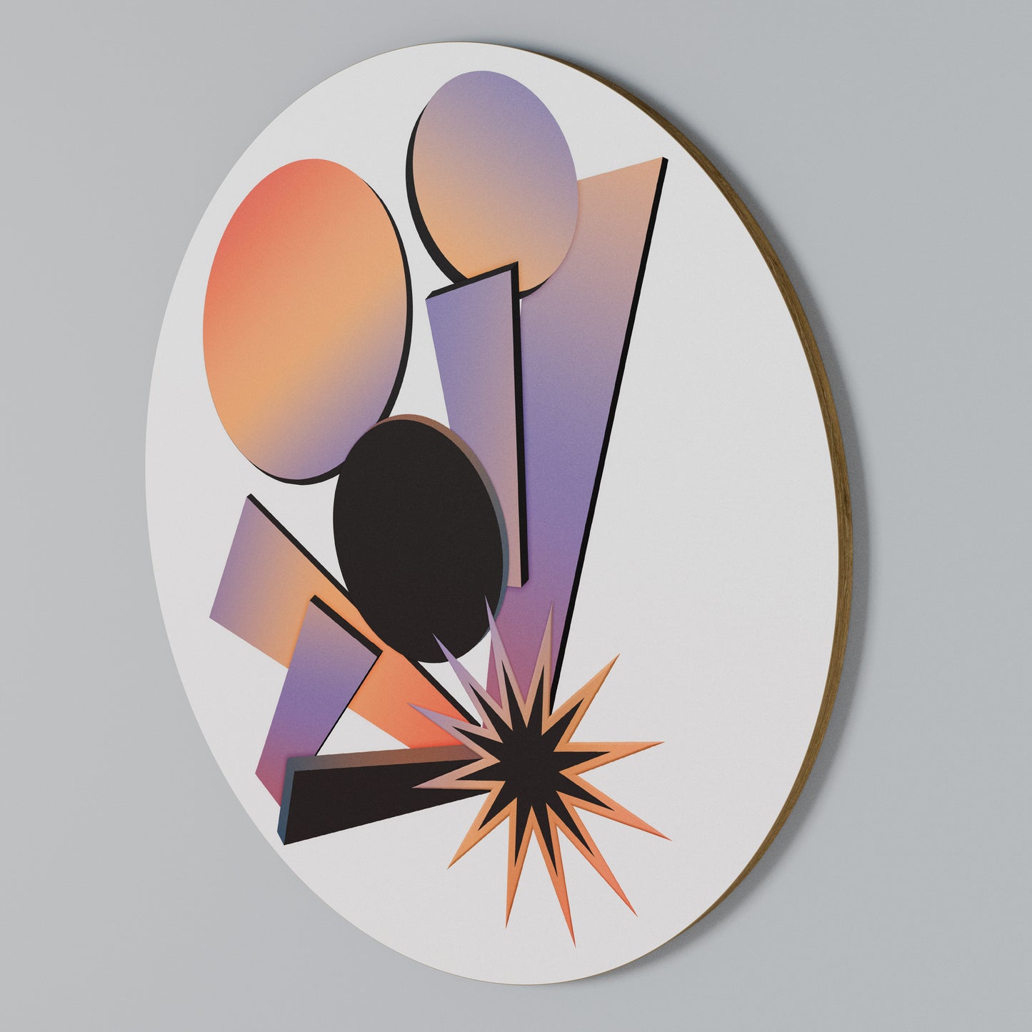 ANGULAR ARTISTRY Arte de Parede Redonda