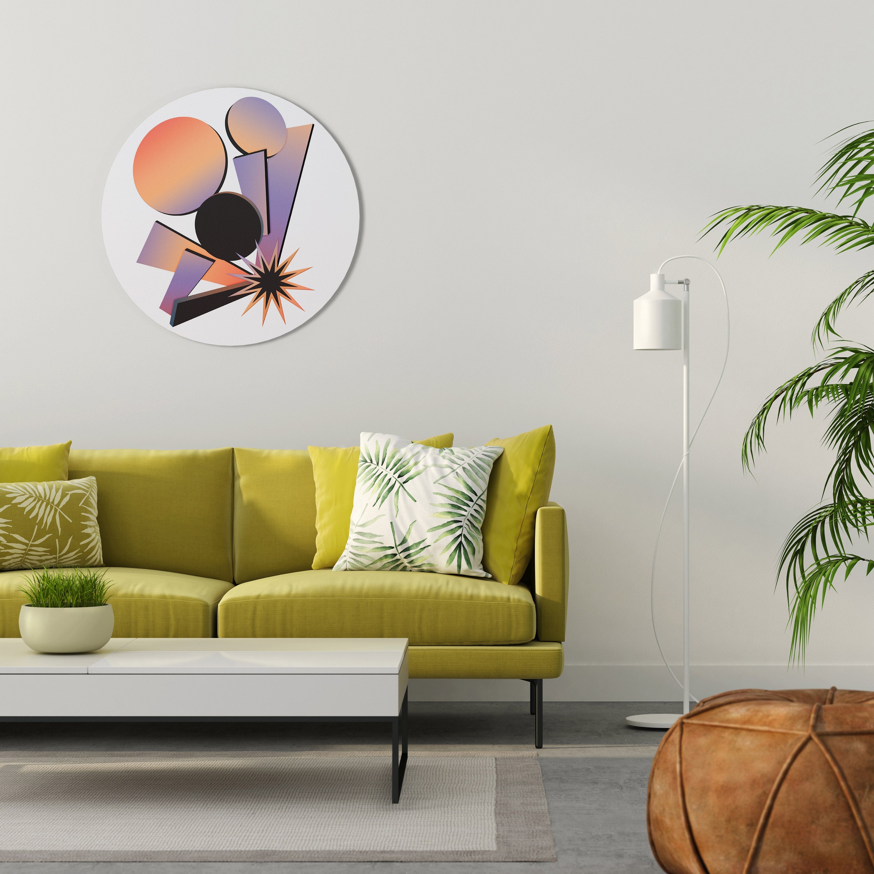 ANGULAR ARTISTRY Quadro Redondo Decorativo