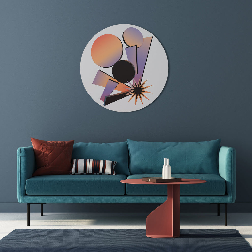 ANGULAR ARTISTRY Quadro Redondo Decorativo