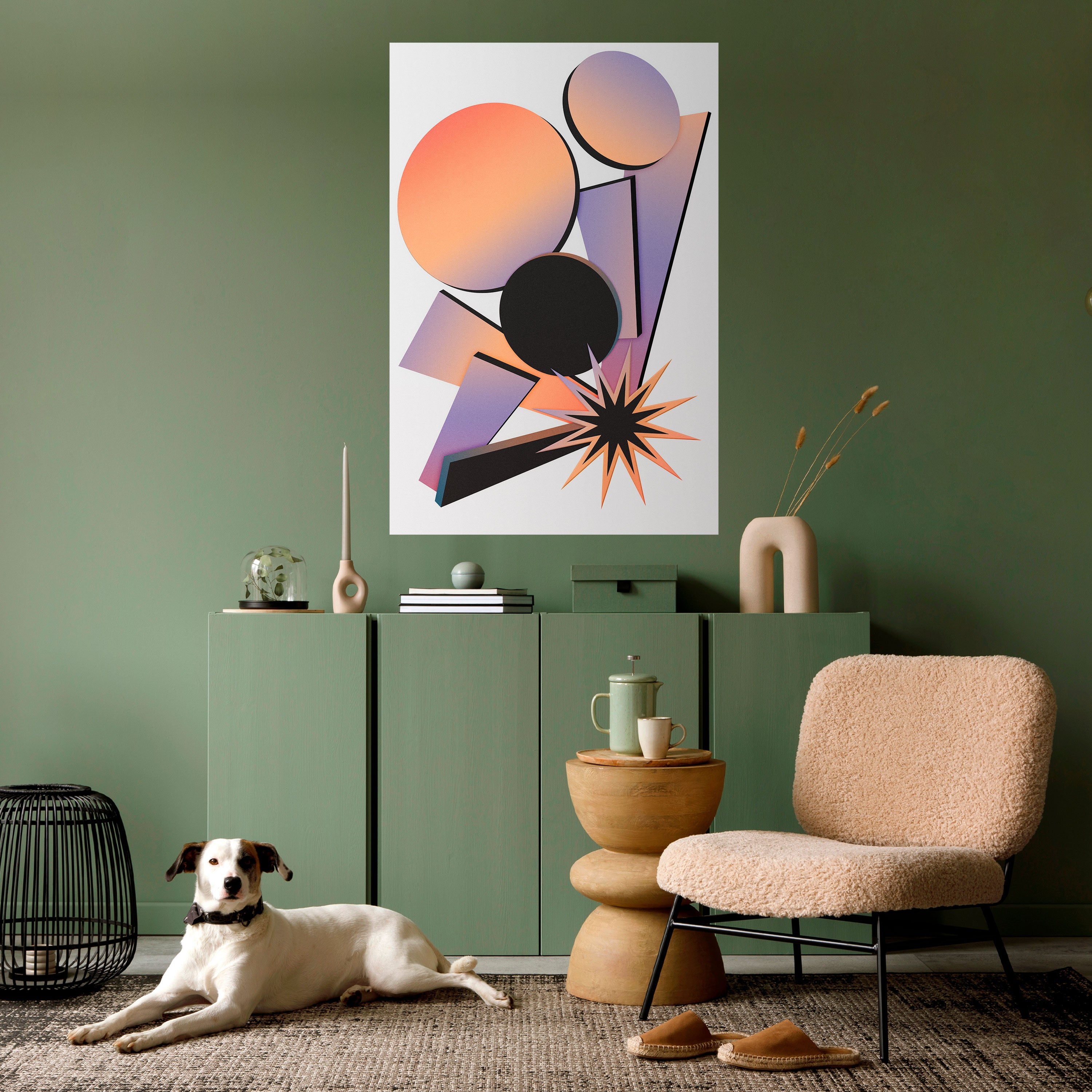 ANGULAR ARTISTRY Poster Vertical Autocolante