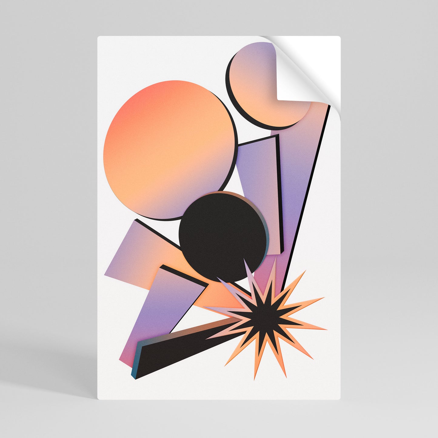 ANGULAR ARTISTRY Póster Autocolante Vertical