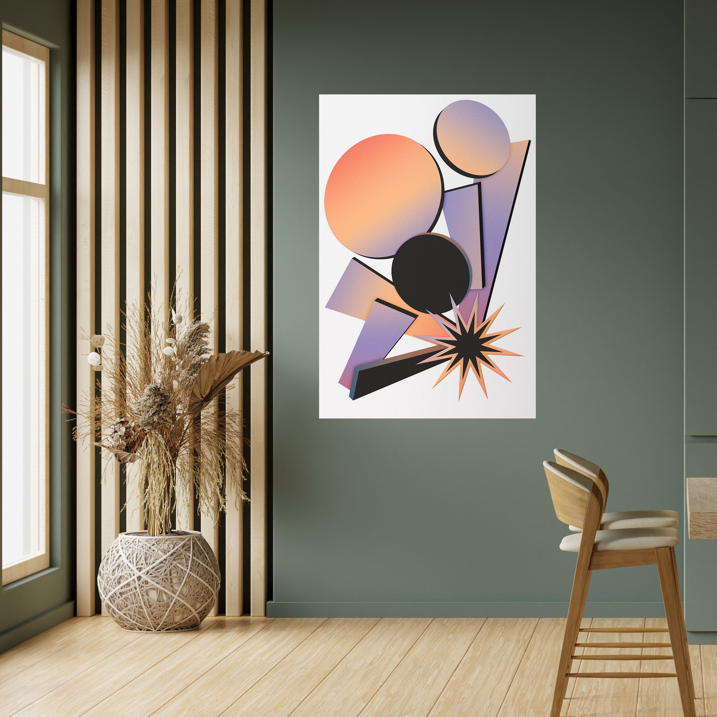 ANGULAR ARTISTRY Poster Vertical Autocolante