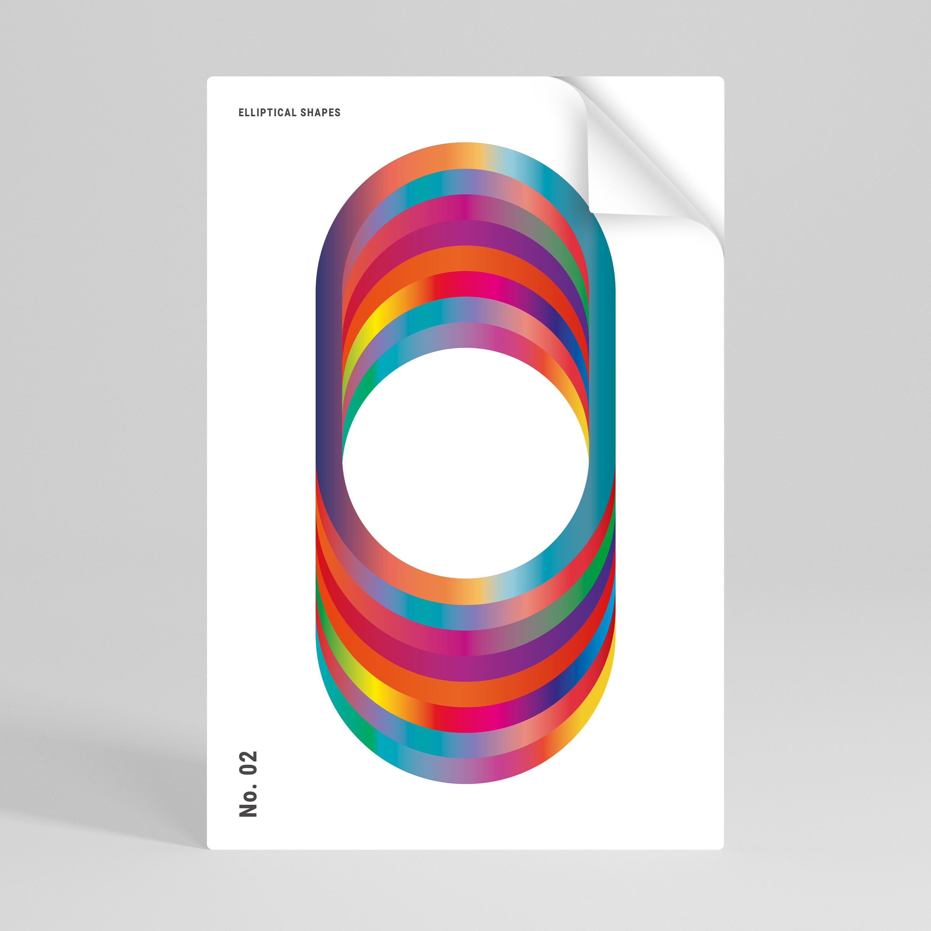 ELIPTICAL GRADIENTS Peel and Stick Vertical Poster