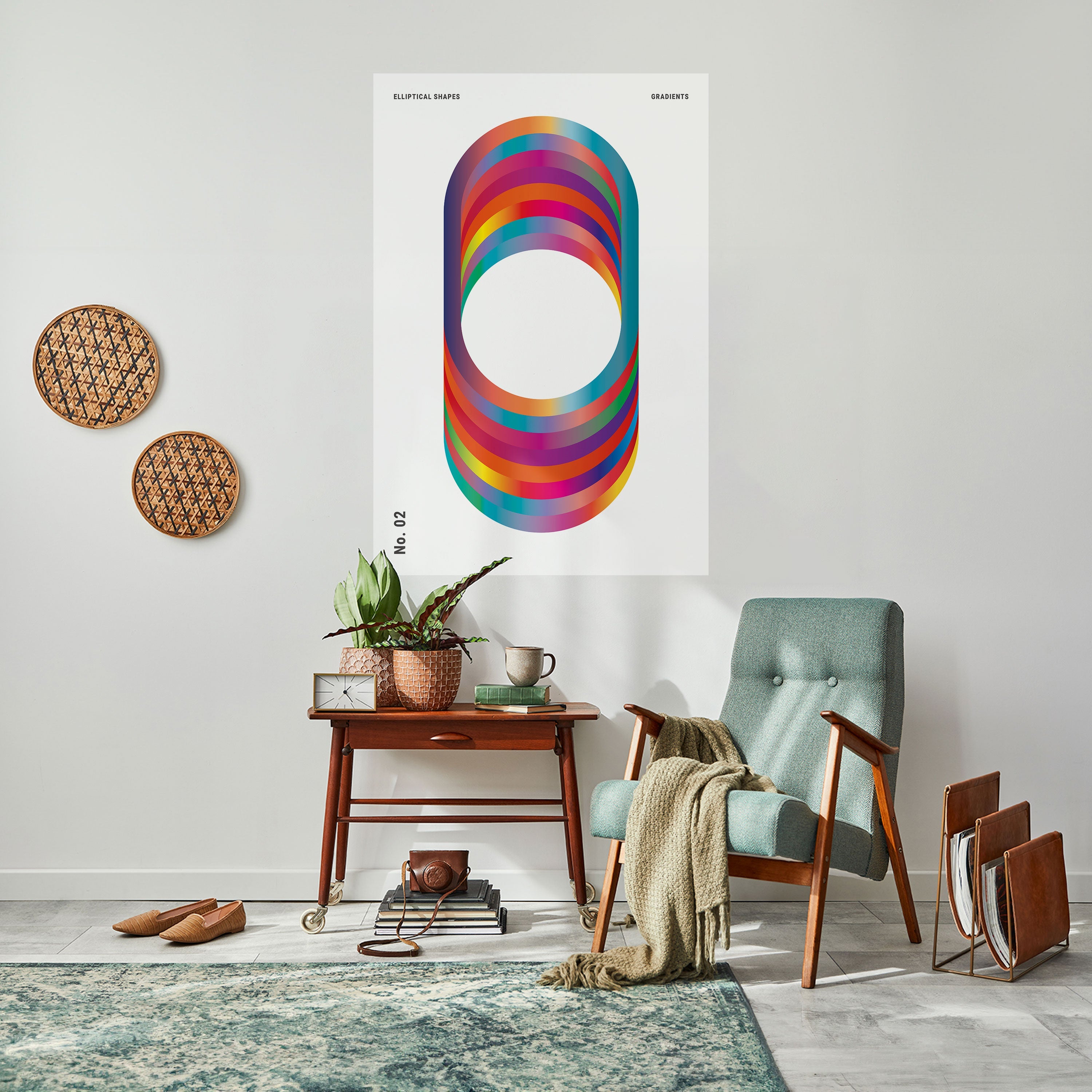 ELIPTICAL GRADIENTS Peel and Stick Vertical Poster