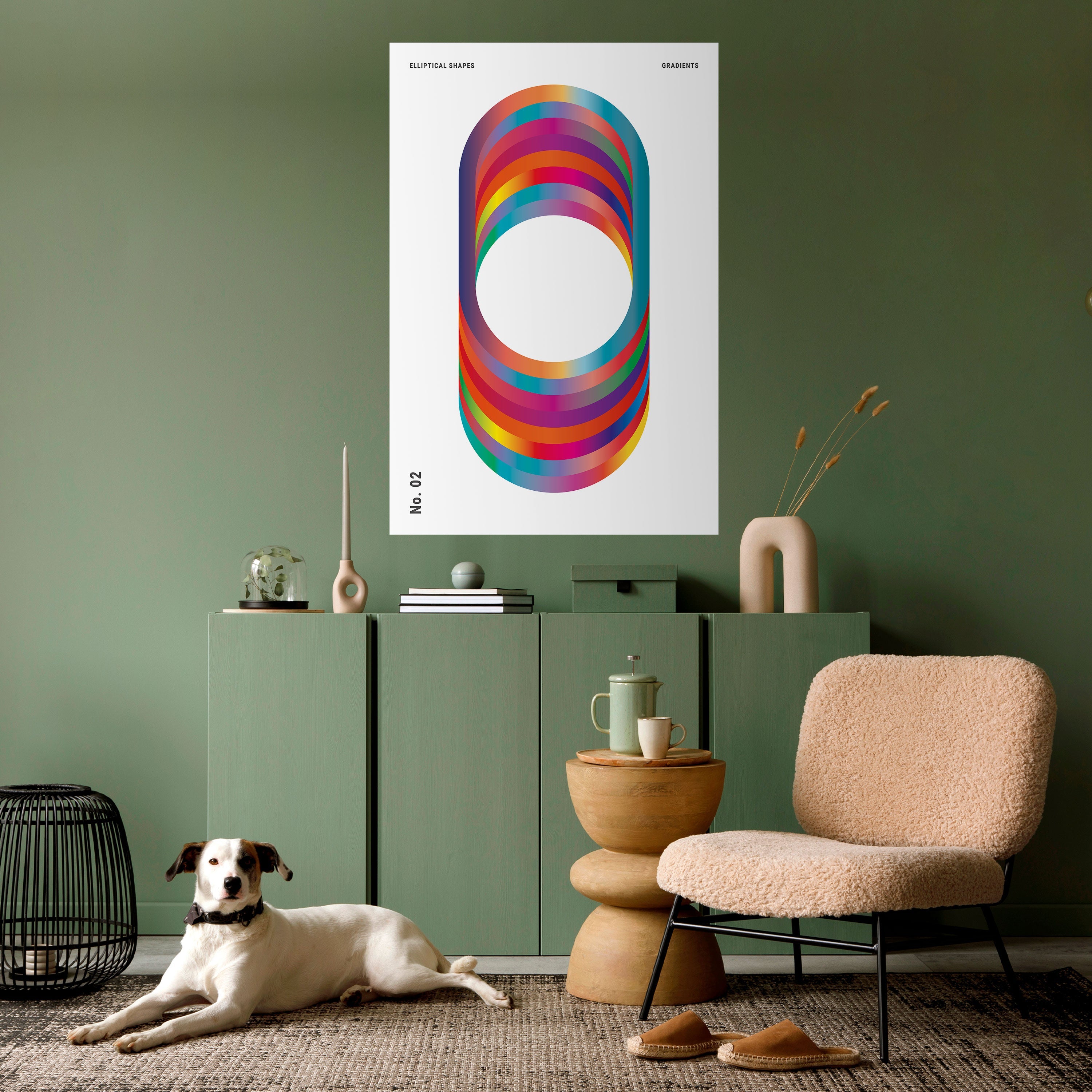ELIPTICAL GRADIENTS Peel and Stick Vertical Poster