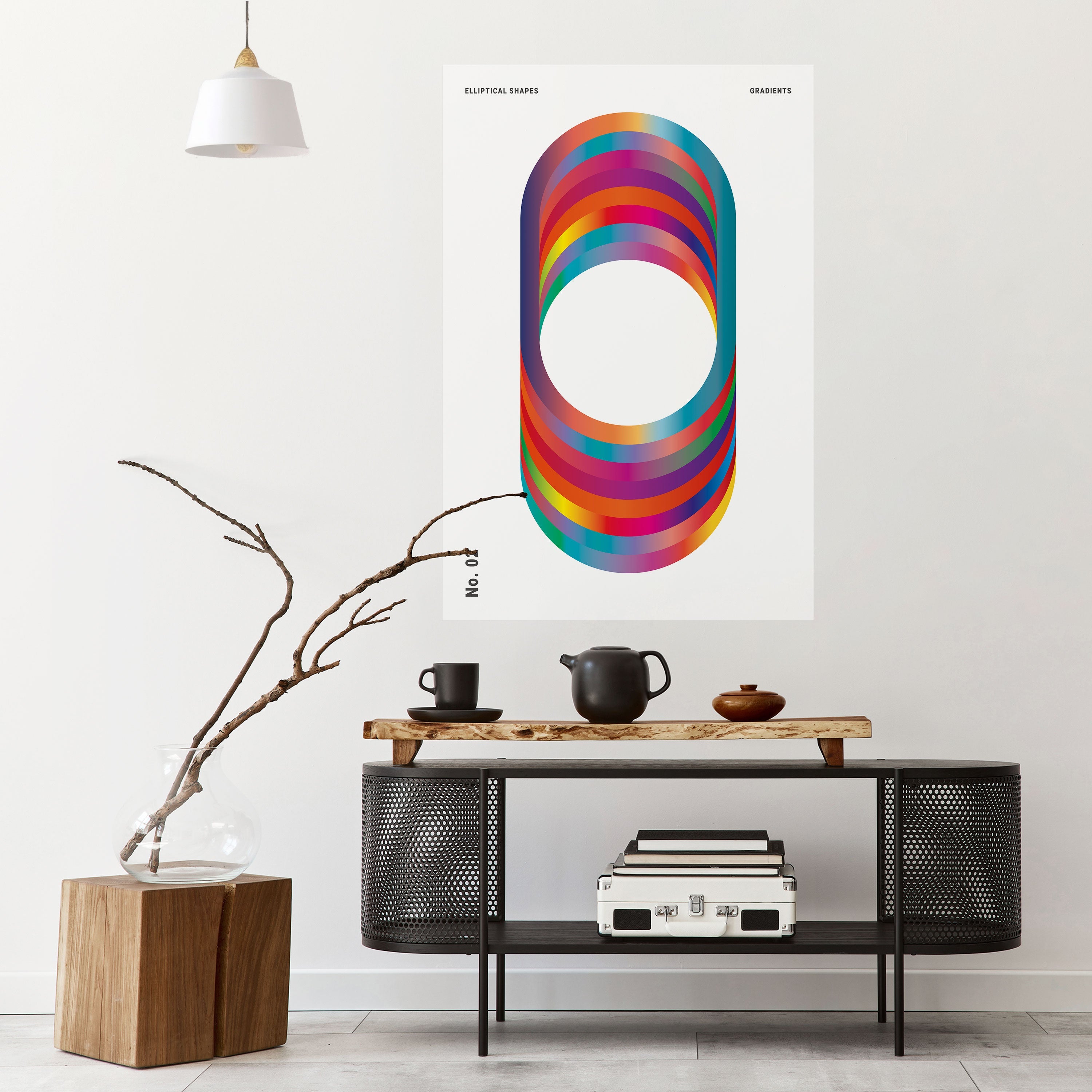 ELIPTICAL GRADIENTS Peel and Stick Vertical Poster