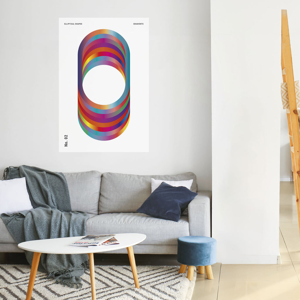 ELIPTICAL GRADIENTS Peel and Stick Vertical Poster