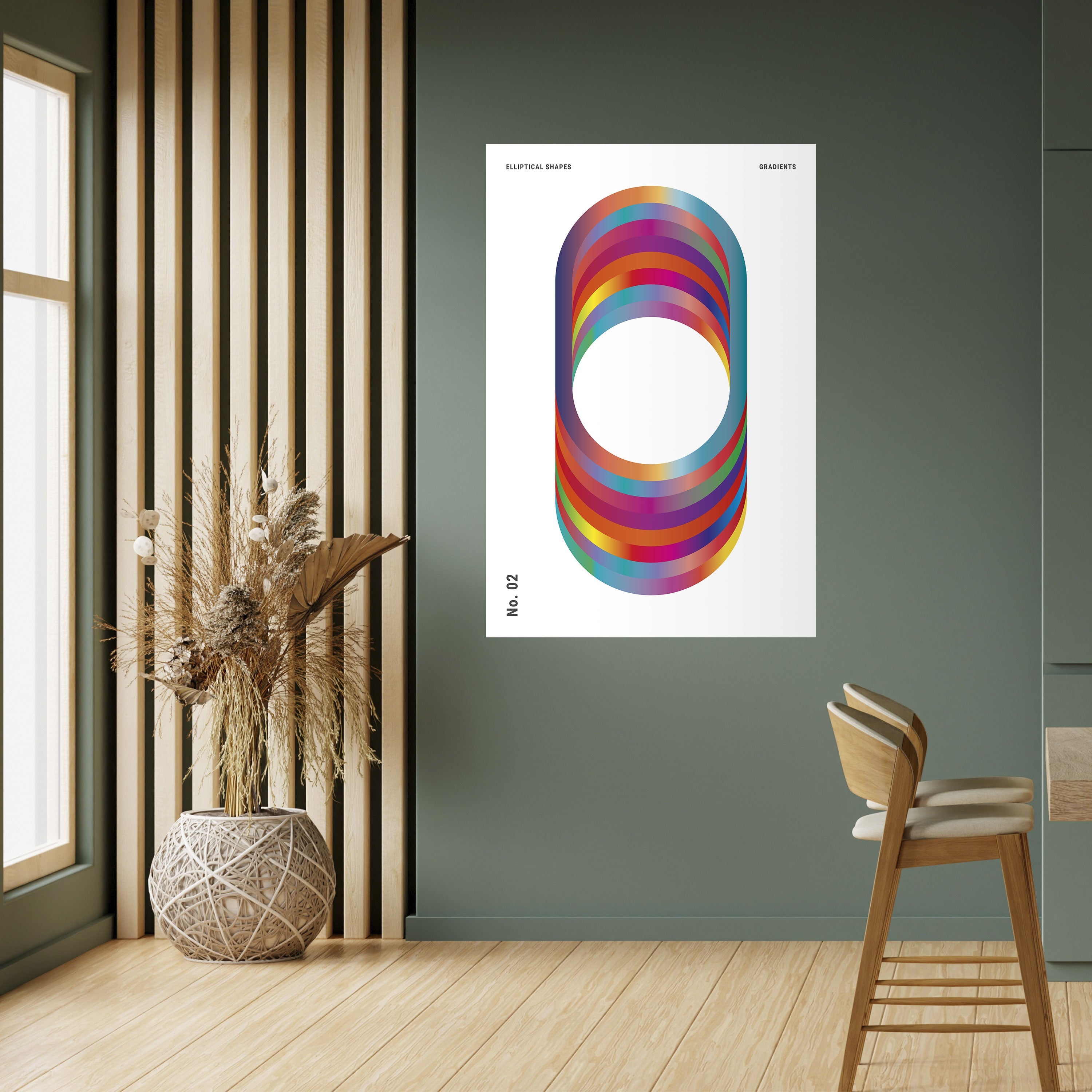 ELIPTICAL GRADIENTS Peel and Stick Vertical Poster
