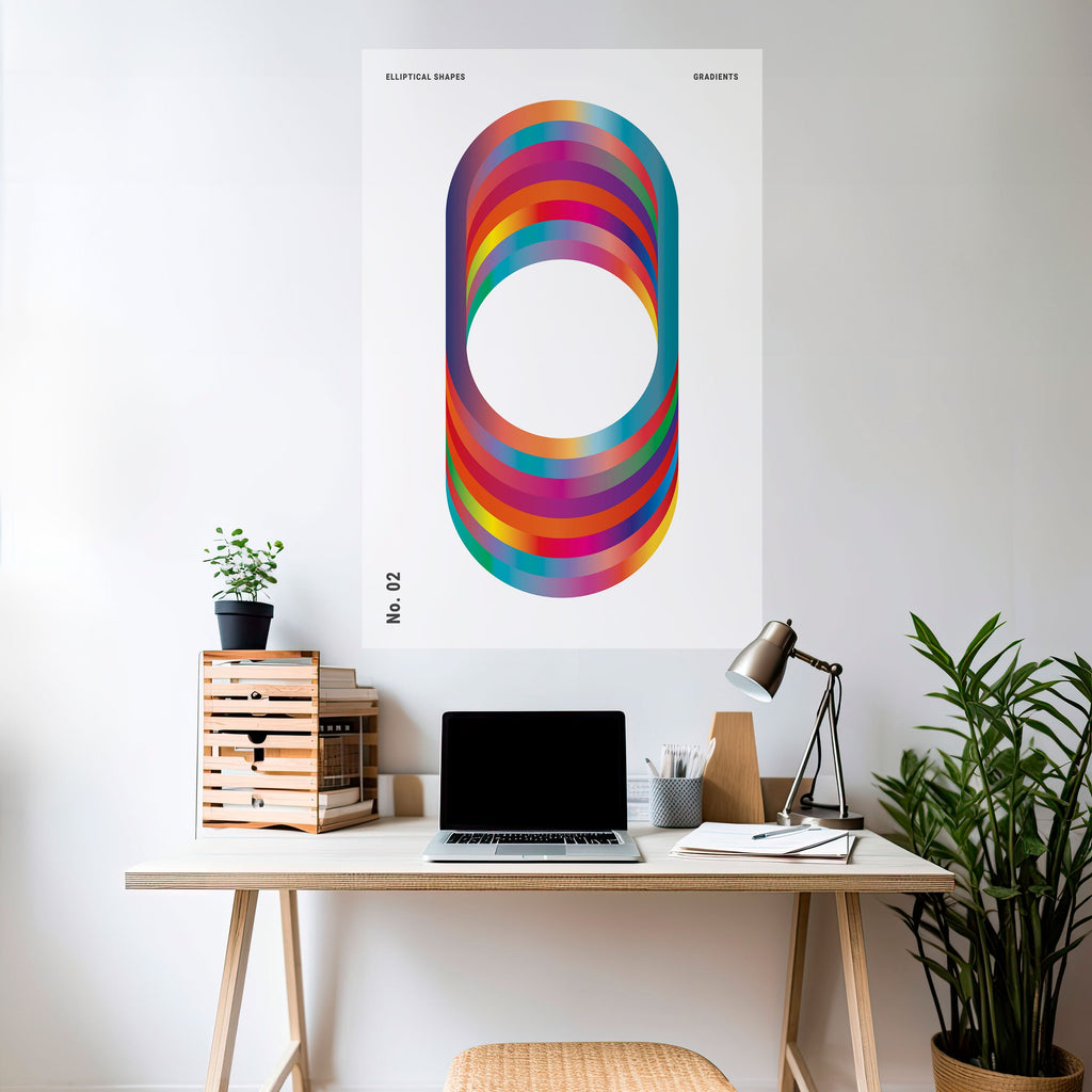 ELIPTICAL GRADIENTS Peel and Stick Vertical Poster