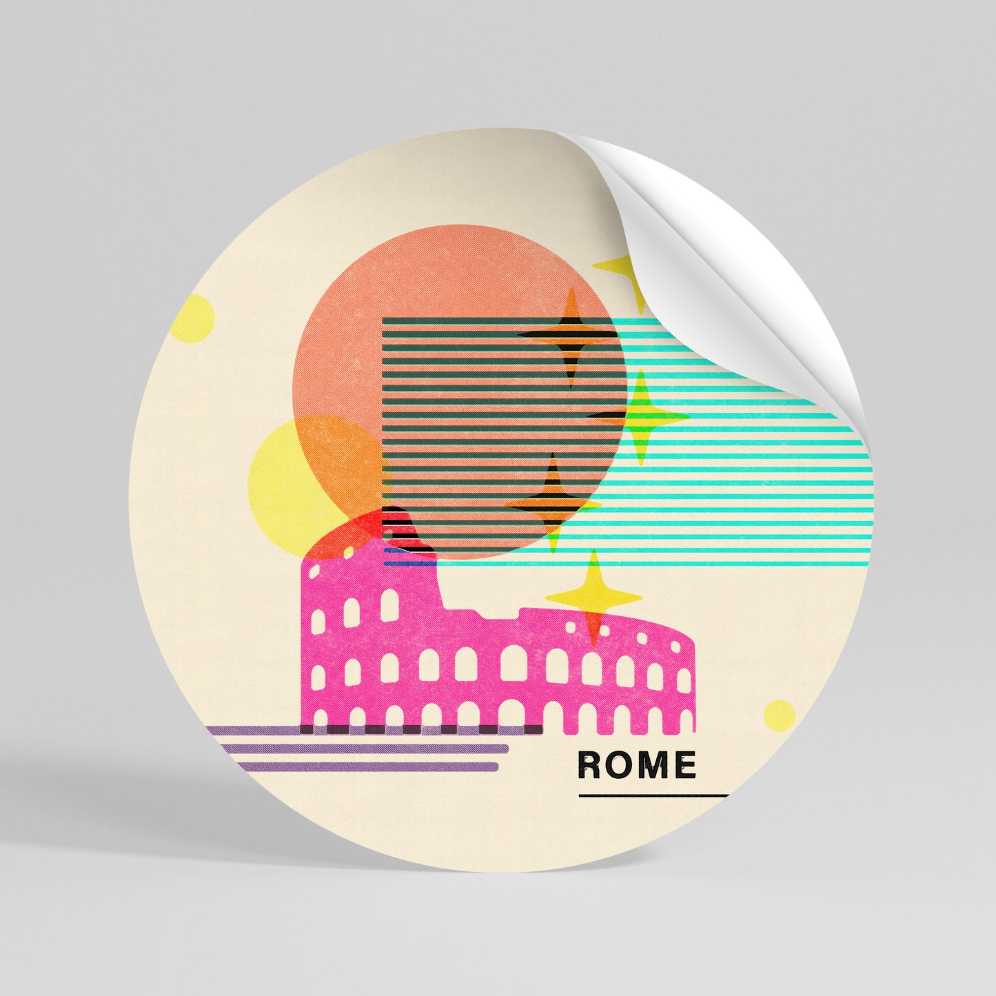 ROMAN SPARKLE Autocolante Redondo Removível