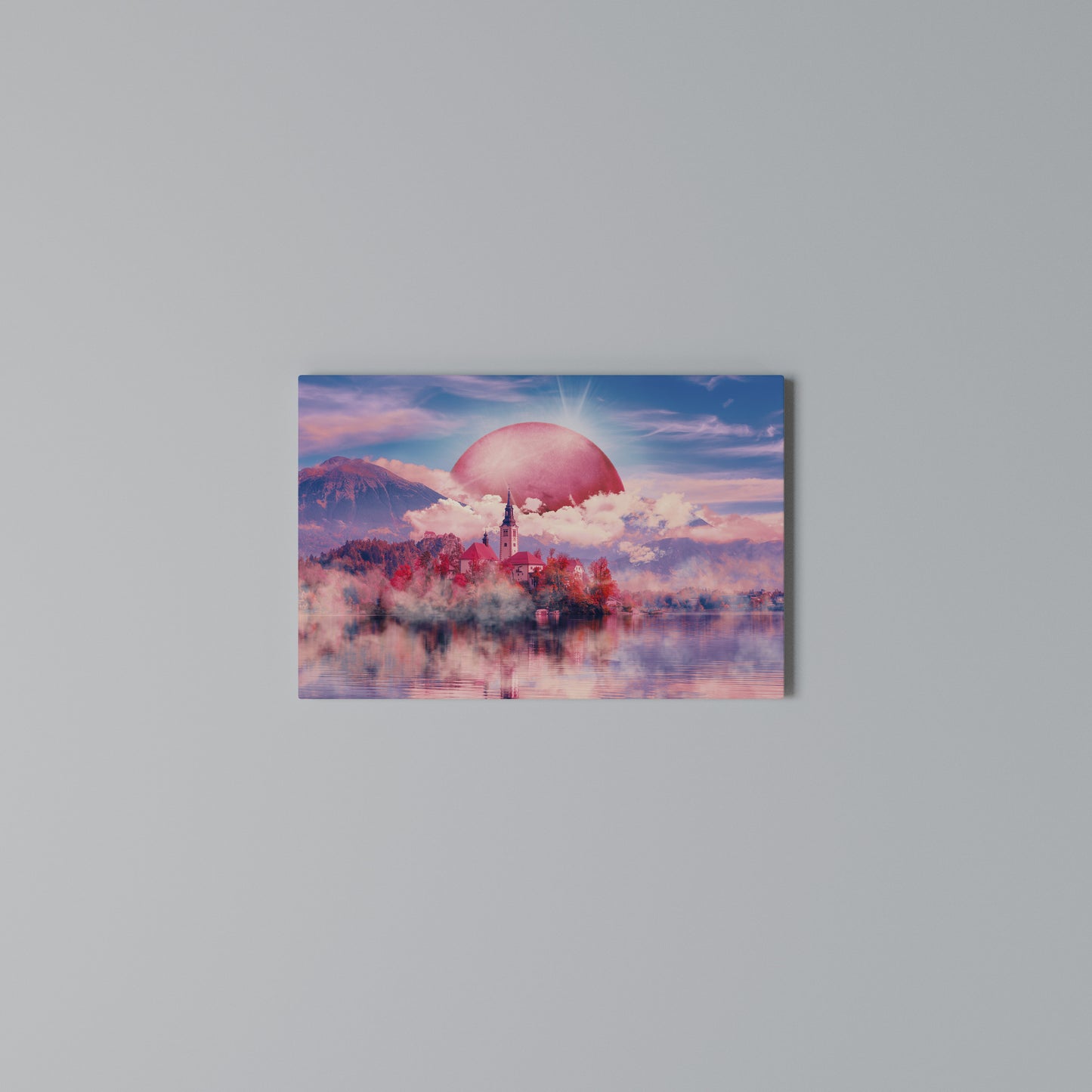 MARS OVER THE BLED LAKE Horizontal Canvas Print