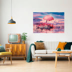 MARS OVER THE BLED LAKE Peel and Stick Horizontal Poster