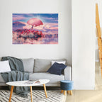 MARS OVER THE BLED LAKE Peel and Stick Horizontal Poster