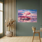 MARS OVER THE BLED LAKE Peel and Stick Horizontal Poster