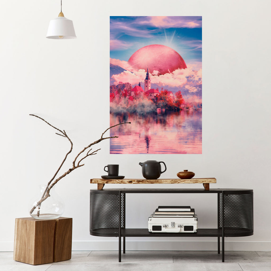 MARS OVER THE BLED LAKE Poster Vertical Autocolante