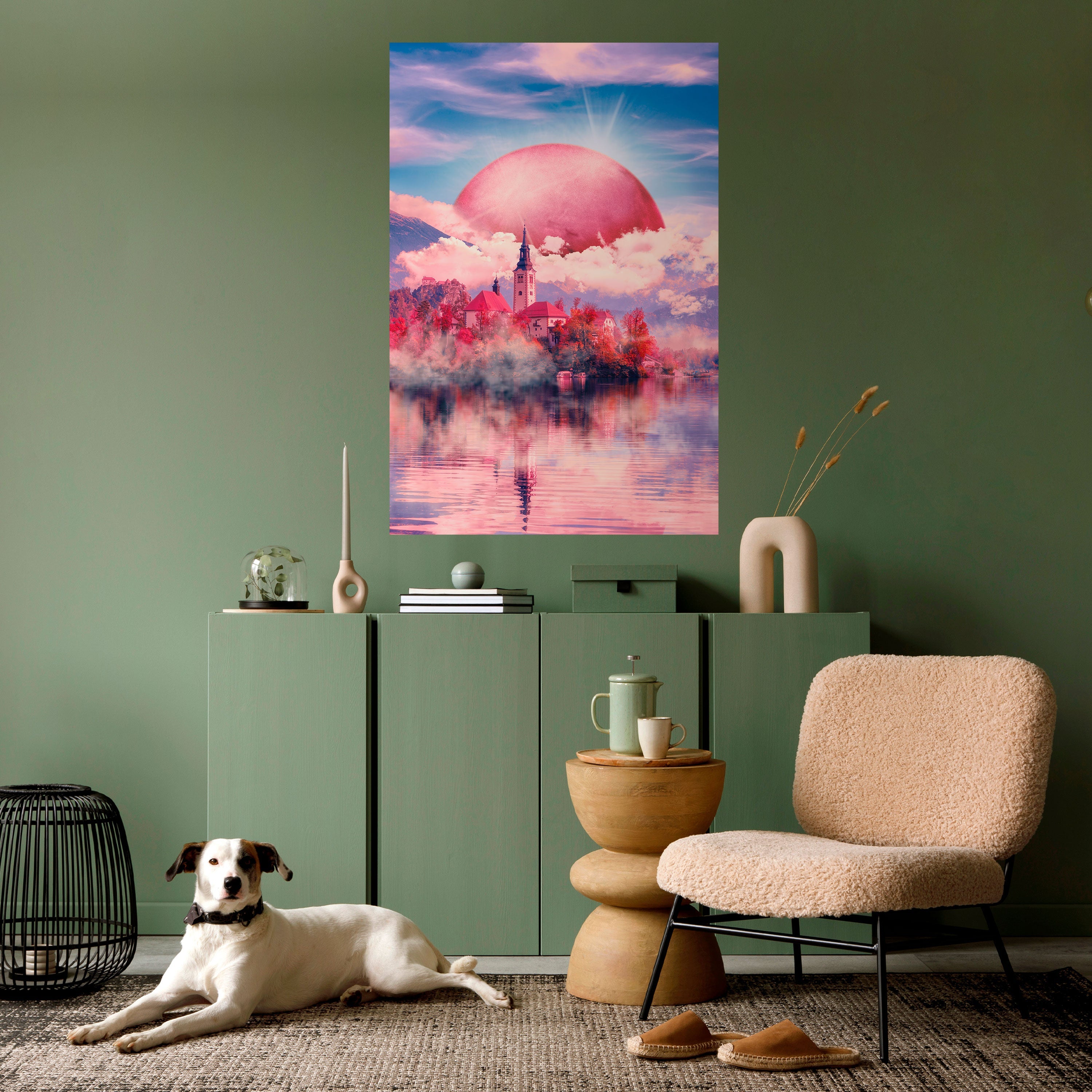 MARS OVER THE BLED LAKE Poster Vertical Autocolante