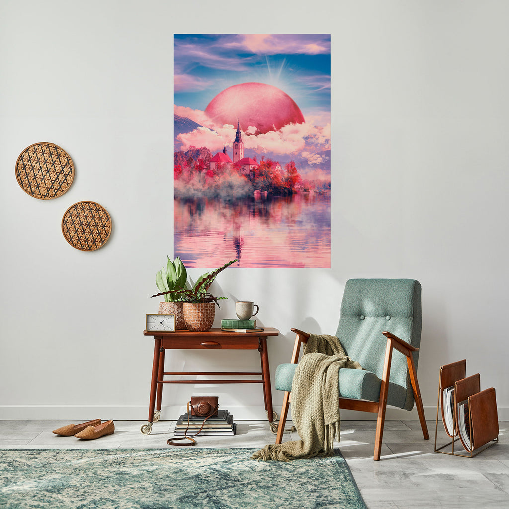 MARS OVER THE BLED LAKE Poster Vertical Autocolante