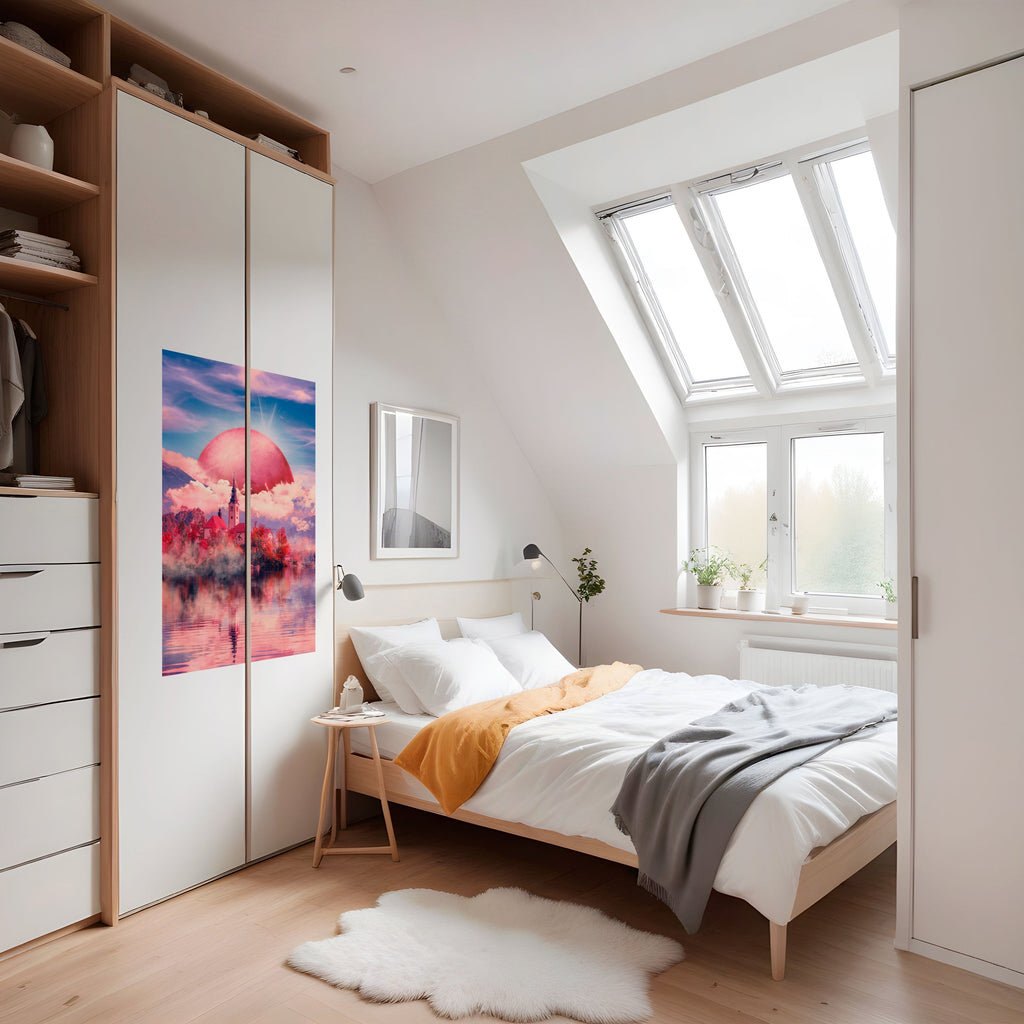 MARS OVER THE BLED LAKE Poster Vertical Autocolante