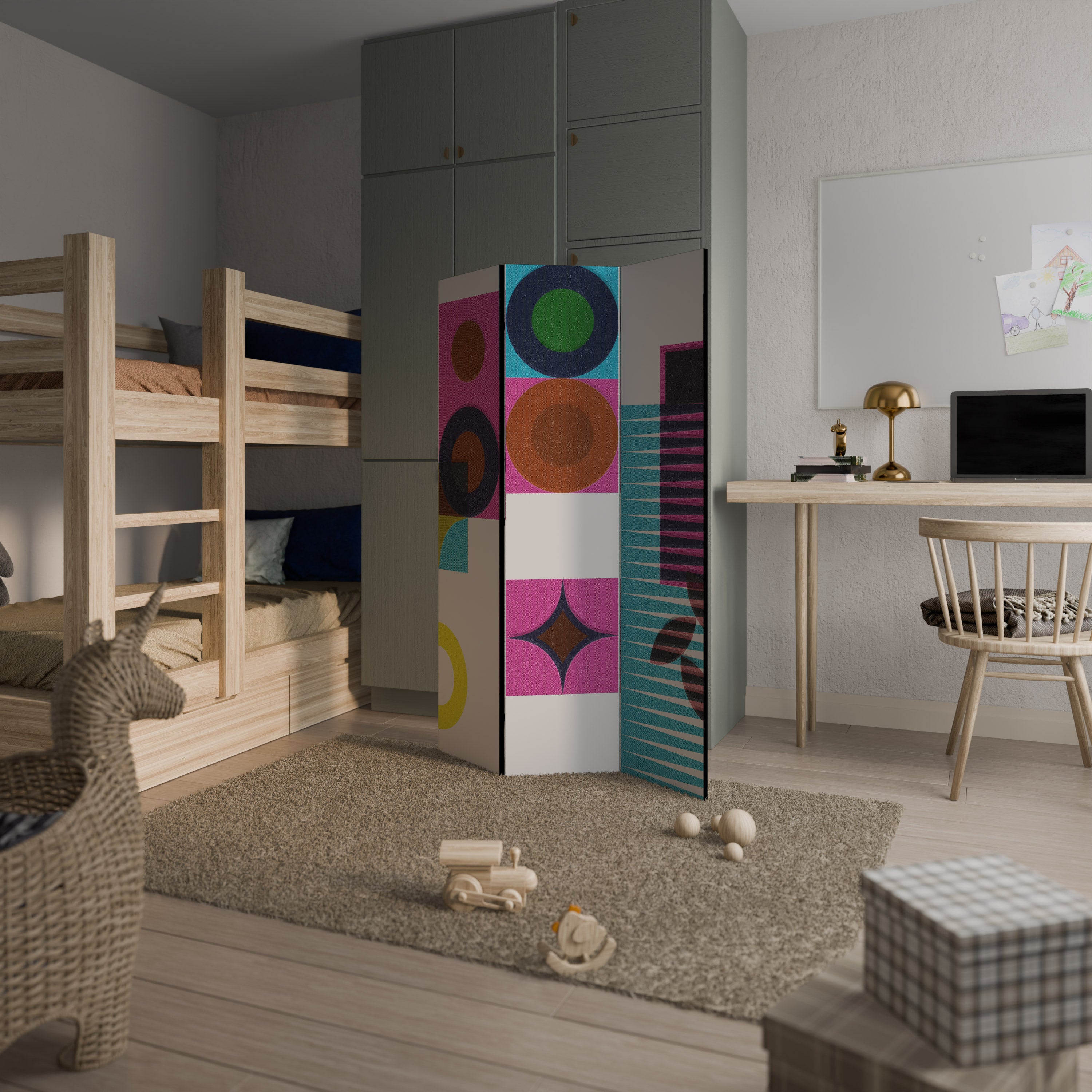 FORM VARIETY Biombo de 3 Painéis