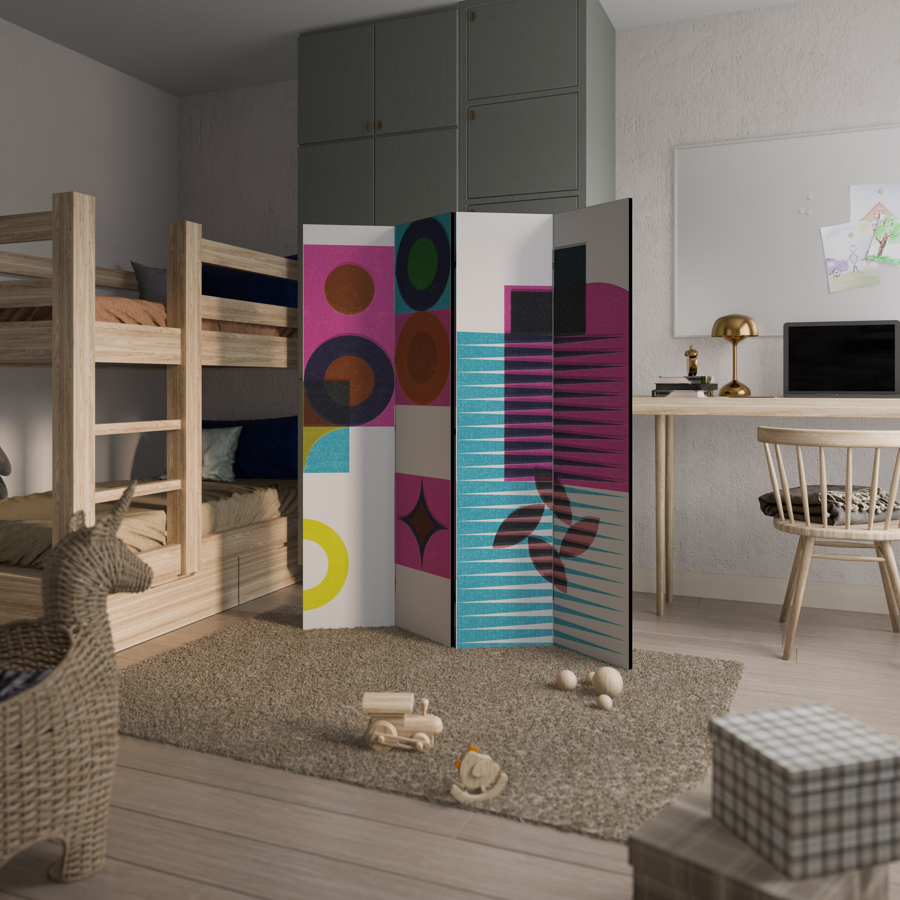 FORM VARIETY Biombo Decorativo de 4 Painéis