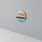 COLORFUL OASIS Prateleira Oval Decorativa em Acabamento Preto