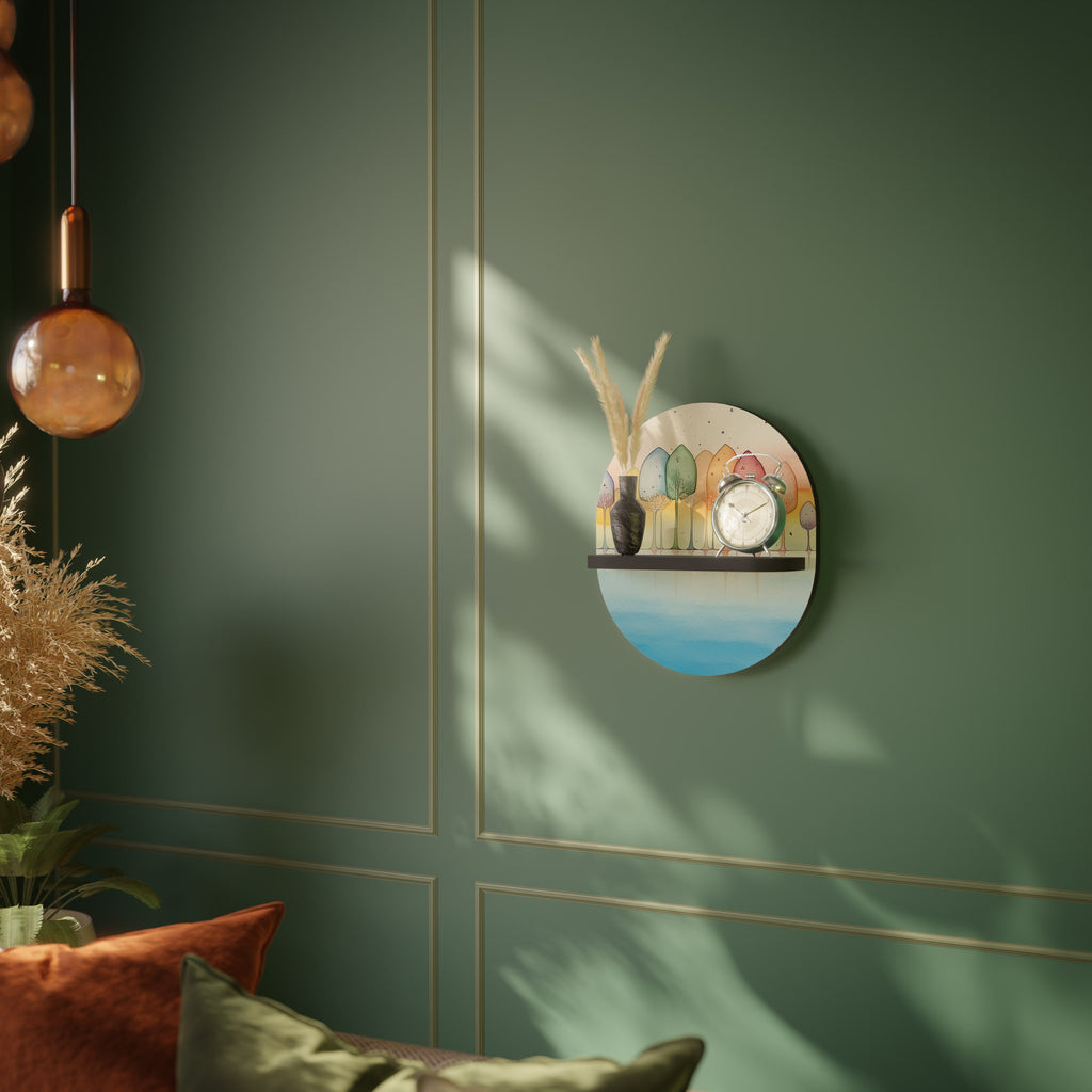 COLORFUL OASIS Prateleira Oval Decorativa em Acabamento Preto